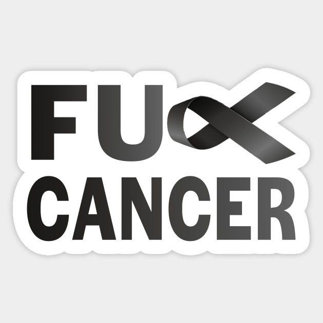 Fuck Cancer (Black Ribbon) Sticker by treszure_chest